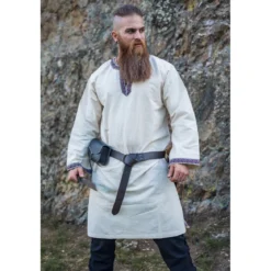 Mittelalter Tunika mit Bordüre Halvor beige