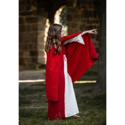 Mittelalter Umhang Cecilia für Kinder rot