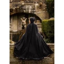 Mittelalter Umhang mit Stickerei Erna schwarz