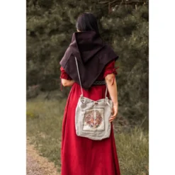 Mittelalter Umhängetasche Tora mit Stickerei beige