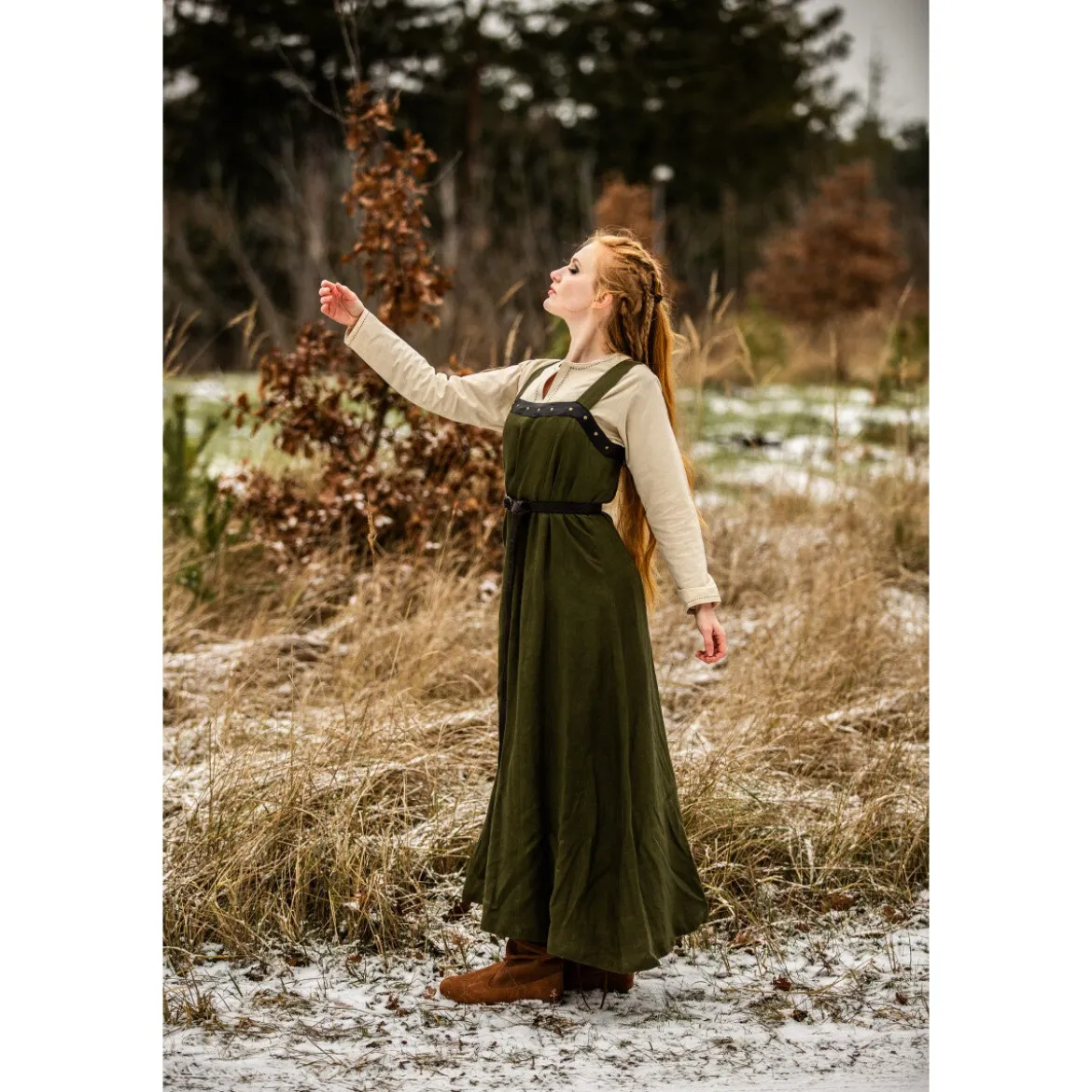 Mittelalter Wikinger Überkleid Alena grün
