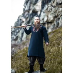 Mittelalter Wikinger Tunika Snorri schwarz-rot