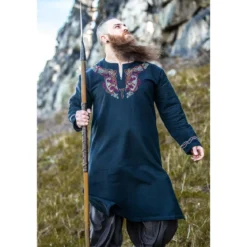 Mittelalter Wikinger Tunika Snorri schwarz-rot