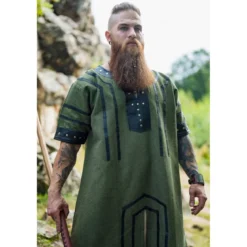 Mittelalter Wikinger Tunika Rollo Kurzarm grün
