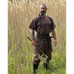 Mittelalter Wikinger Tunika Theobald Kurzarm dunkelbraun