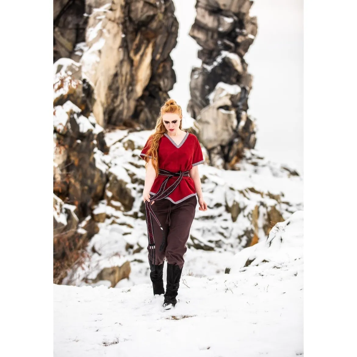 Mittelalter Wikinger Tunika Matilda rot