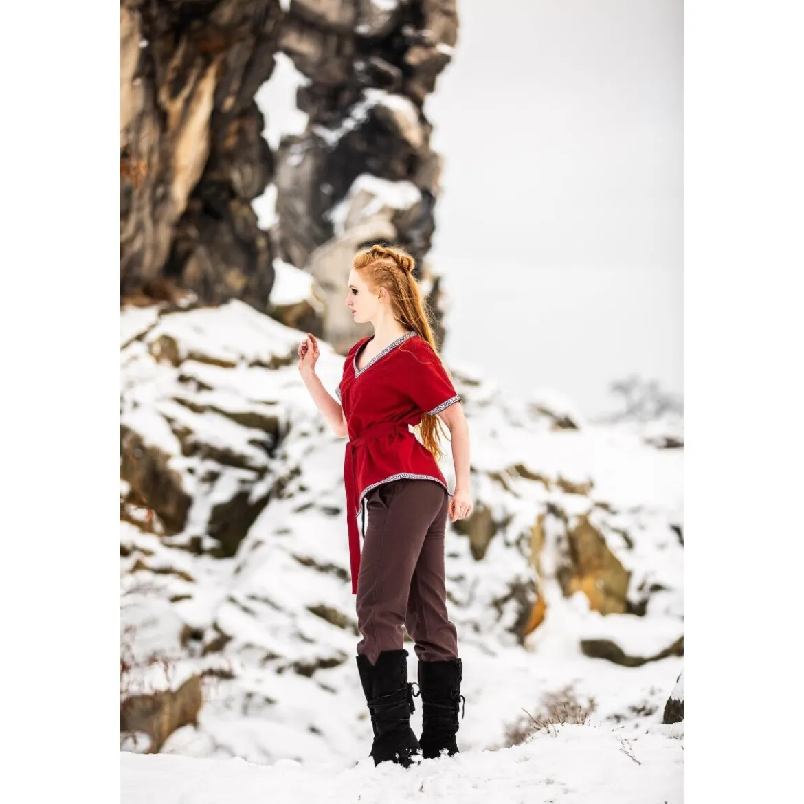 Mittelalter Wikinger Tunika Matilda rot