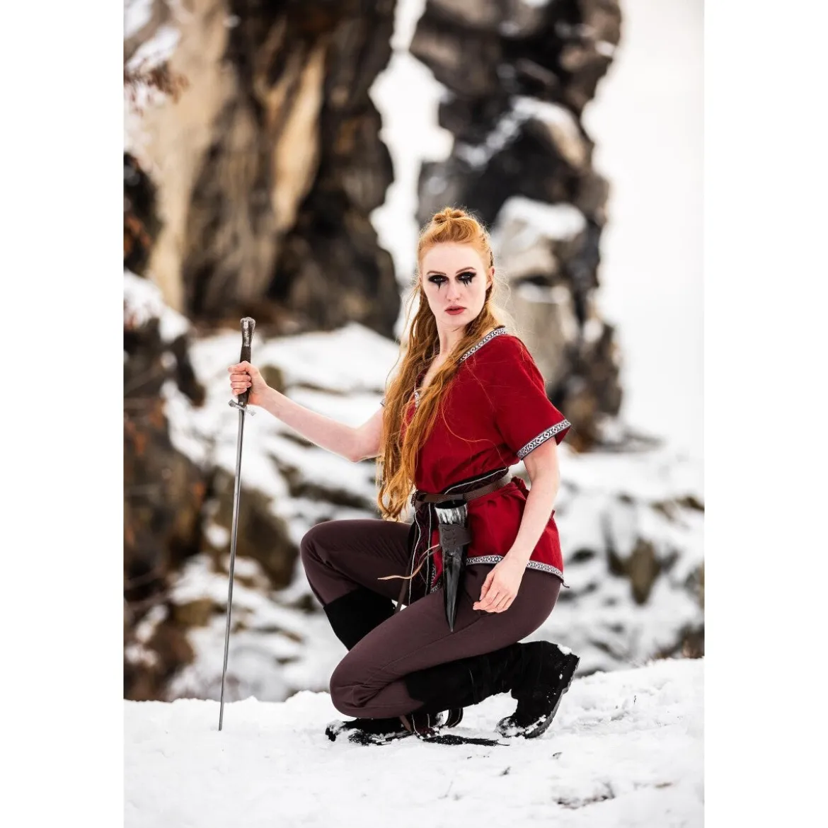 Mittelalter Wikinger Tunika Matilda rot