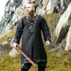 Mittelalter Wikinger Tunika schwarz