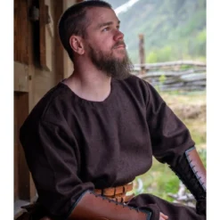 Mittelalter Wikinger Wolltunika Olvisson braun