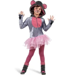Mäuschen Kinderkostüm Kleid mit Kapuze