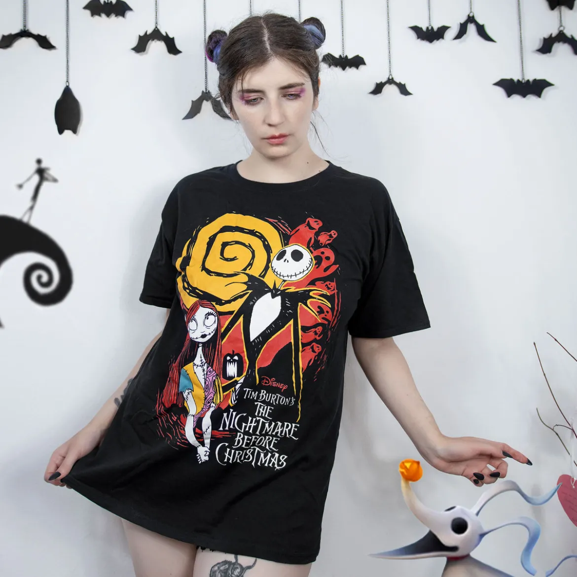 Nightmare Before Christmas - Jack & Sally T-Shirt schwarz