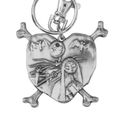 Nightmare before Christmas Metall-Schlüsselanhänger Jack and Sally in Heart