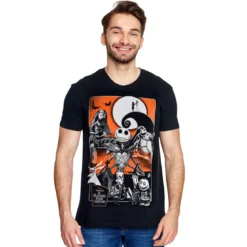 Nightmare Before Christmas - Orange Moon T-Shirt schwarz