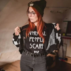Normal People Scare Me T-Shirt für American Horror Story Fans schwarz