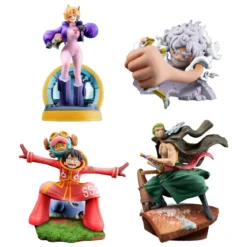 One Piece Petitrama PVC Mini-Statue Logbox Re Birth Egghead Set 9 cm