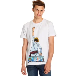 One Piece - Ruffy Fight Pose T-Shirt weiß