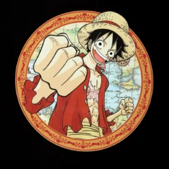 One Piece - Ruffy Map T-Shirt schwarz