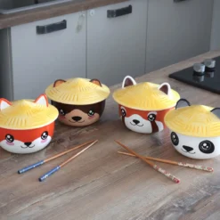 Otter Kawaii Schale mit Deckel für Anime Fans