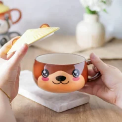 Otter Kawaii Tasse mit Deckel für Anime Fans
