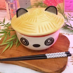 Panda Kawaii Schale mit Deckel für Anime Fans