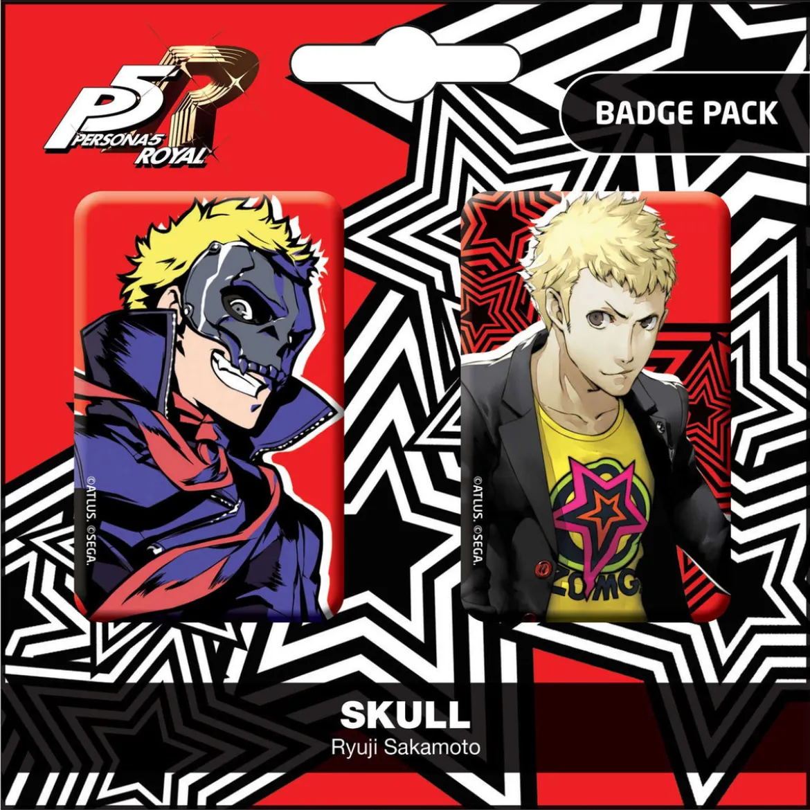 Persona 5 Royal Ansteck-Buttons Doppelpack Skull / Ryui Sakamoto