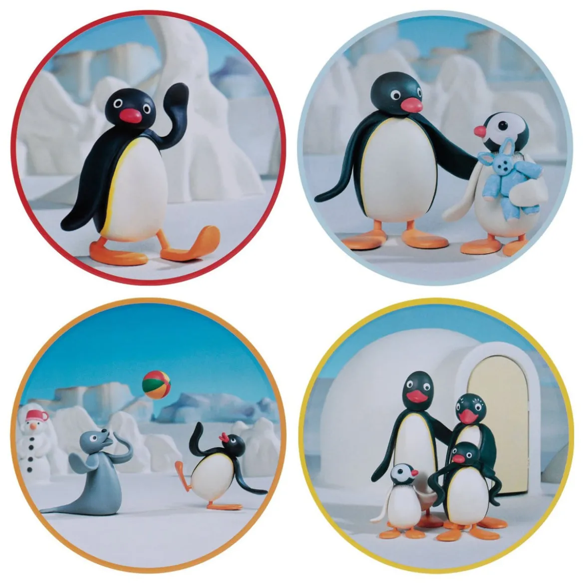Pingu - Family Untersetzer 4er Set