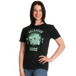Pokemon - Bisasam College T-Shirt schwarz