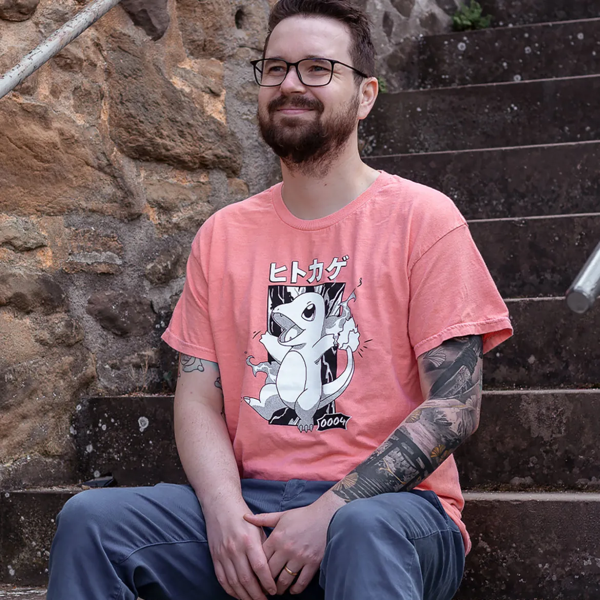 Pokemon - Glumanda Katakana Vintage T-Shirt