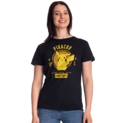 Pokemon - Pikachu College T-Shirt schwarz
