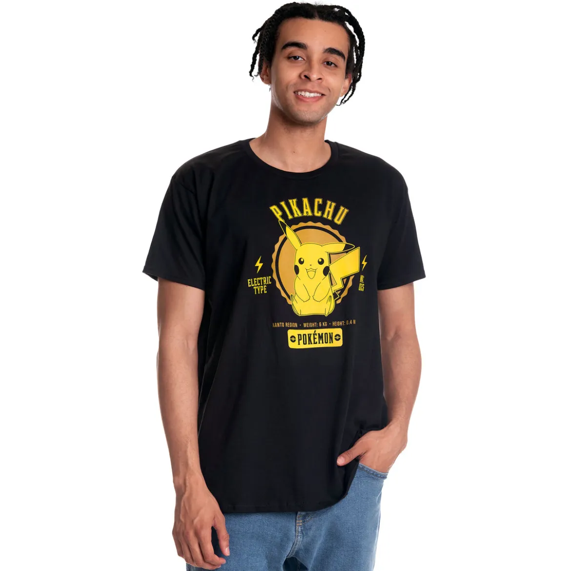 Pokemon - Pikachu College T-Shirt schwarz