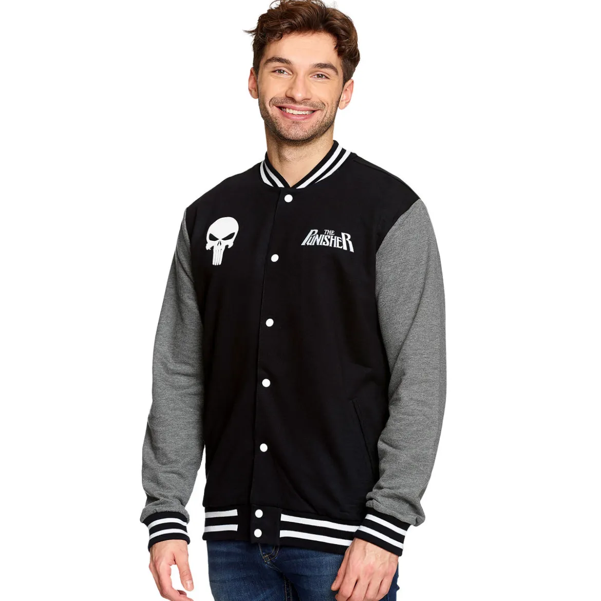 Punisher - Skull College Jacke schwarz-grau