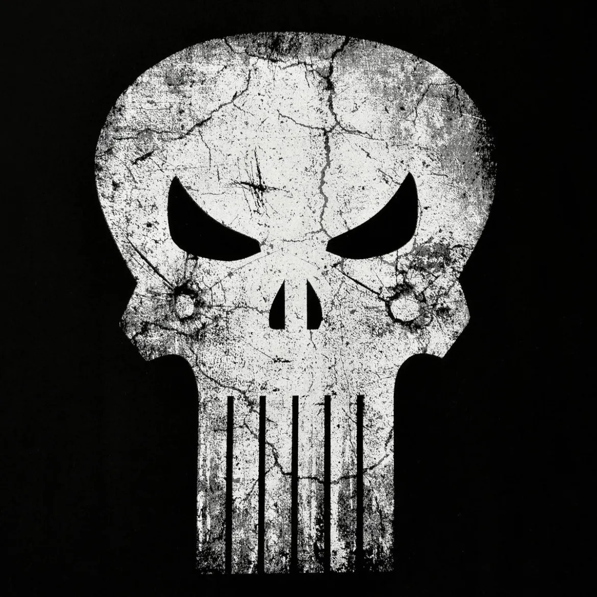 Punisher - Skull Distress Logo T-Shirt schwarz
