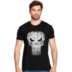 Punisher - Skull Distress Logo T-Shirt schwarz