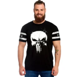 Punisher - Skull Logo T-Shirt mit Ärmelprint schwarz