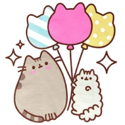 Pusheen - Balloons T-Shirt Damen weiß