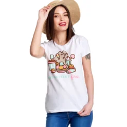 Pusheen - Eat Dessert First T-Shirt Damen weiß