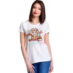 Pusheen - Eat Dessert First T-Shirt Damen weiß