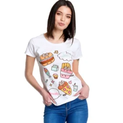 Pusheen - Foodie T-Shirt Damen weiß