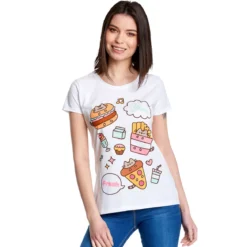 Pusheen - Foodie T-Shirt Damen weiß