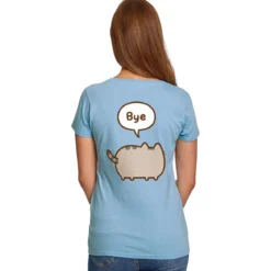 Pusheen - Hi Bye! T-Shirt Damen blau