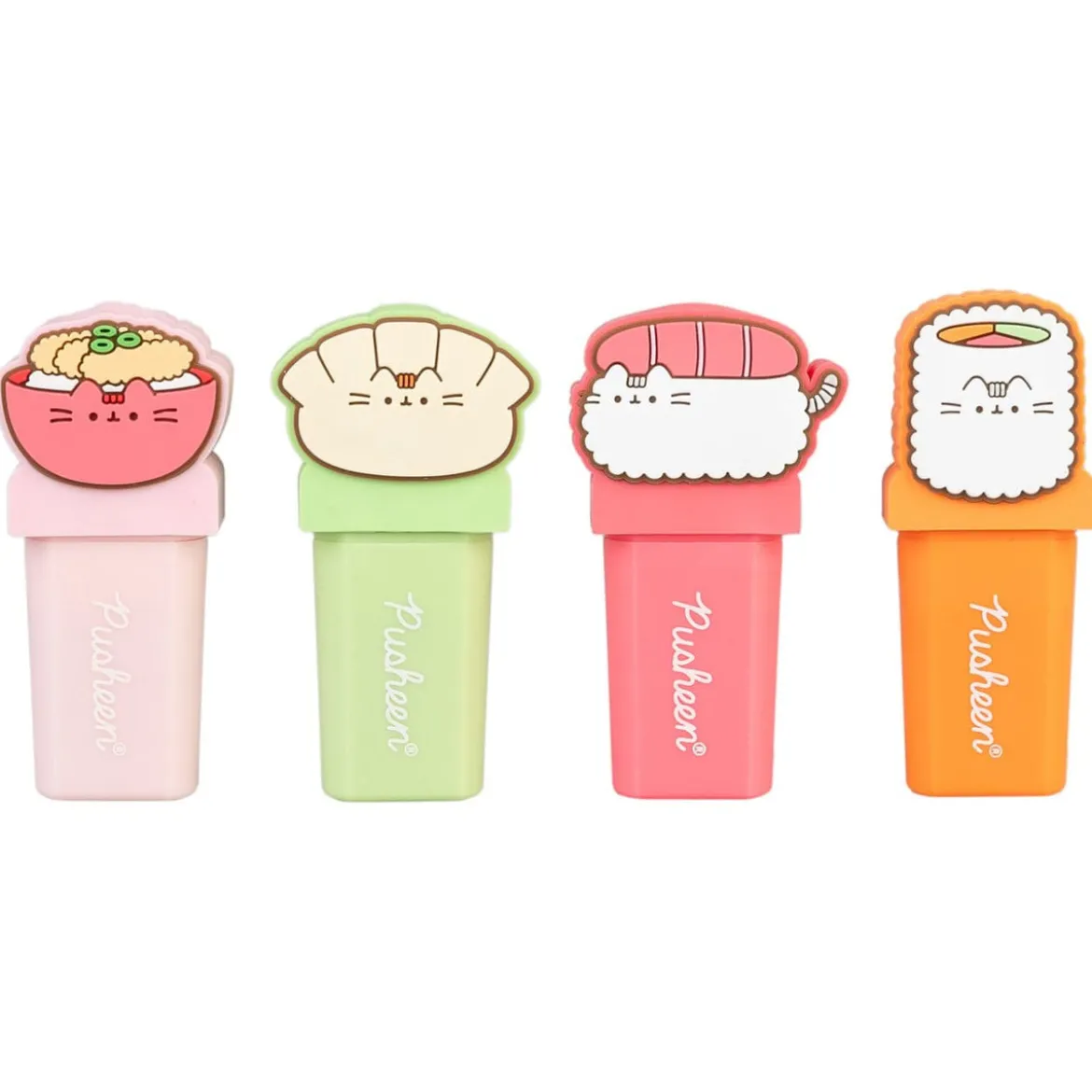 Pusheen Textmarker mit Topper Sushi Roll 4er Set