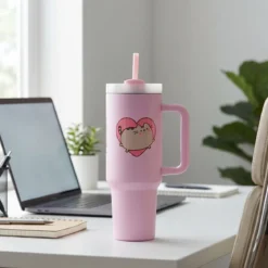 Pusheen - Yum To Go Becher mit Strohhalm