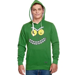Rick and Morty - Pickle Rick Face Hoodie grün