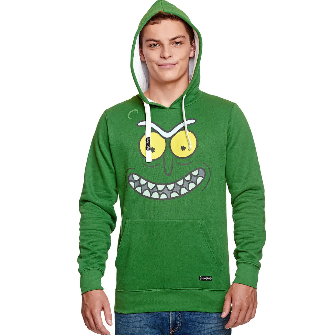 Rick and Morty - Pickle Rick Face Hoodie grün