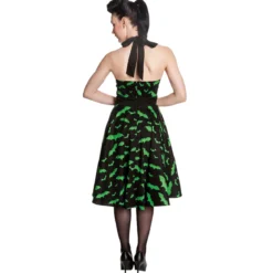 Rockabilly-Kleid Bat schwarz-grün