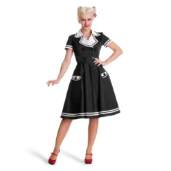 Rockabilly Seafarer Kleid schwarz
