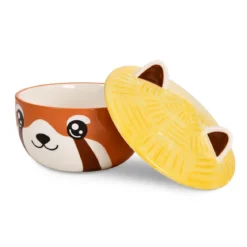 Roter Panda Kawaii Schale mit Deckel für Anime Fans