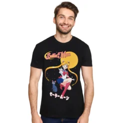 Sailor Moon mit Luna T-Shirt schwarz