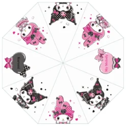 Sanrio Pink Black Party Series Regenschirm Kuromi & My